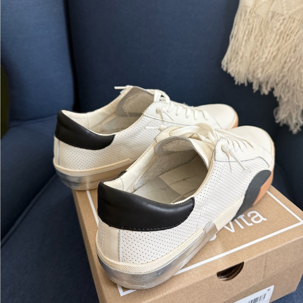 Dolce Vita Cream and Black Sneakers - Picture 2 of 4